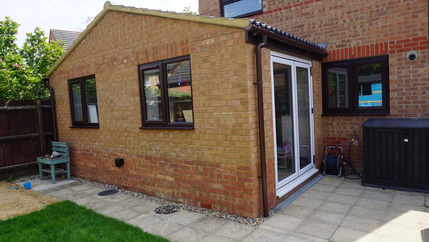 Rear single storey extension in Emerson Valley and Garage conversion