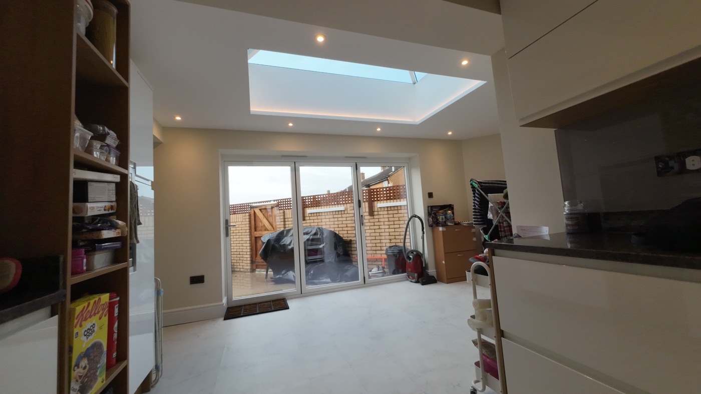 Building extension above the garage and at the rear in Oldbrook