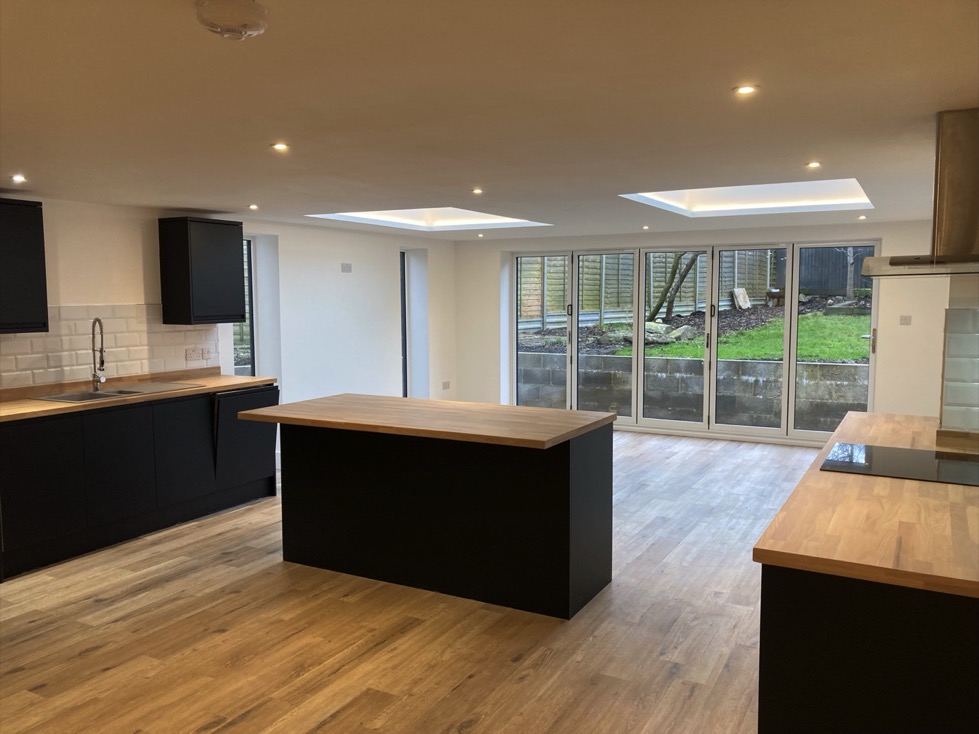 Kitchen installation in the newly built rear extension